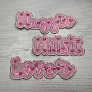 Pink Hearts Custom Name Patch- Valentines
