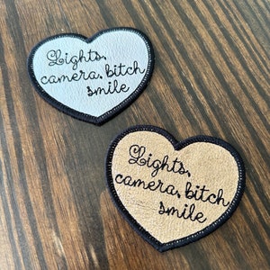 Lichter, Kamera, b*tch smile Herz Aufnäher