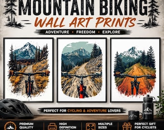 Mountain Bike Art Print: High Altitude Cycling Poster
