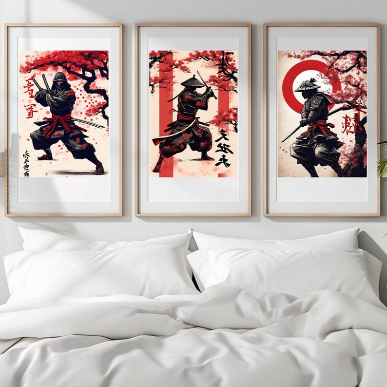 Samurai Warrior Art Print: Japanese Wall Decor, Asian Gift - Etsy