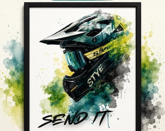 Personalised Mountain Bike Art, MTB Name Print, Cycling Gift, Boys Room Decor
