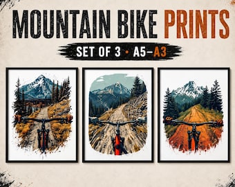 Konsttryck för mountainbike: Poster för cykling på hög höjd