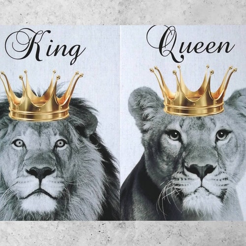 King and Queen Wall Decor His and Her Crown Print the Royals Etsy