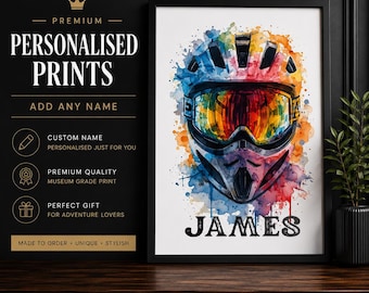 Personalised Mountain Bike Art Print: High Altitude Cycling Poster custom made prints