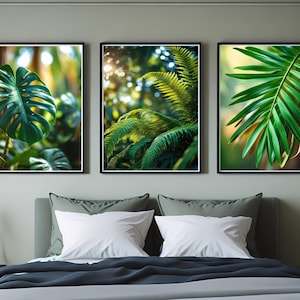 Botanical Leaf Print Set: Nature Wall Art for Living Room