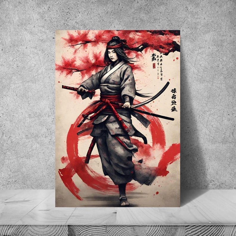 Samurai Warrior Art Print: Japanese Wall Decor, Asian Gift - Etsy