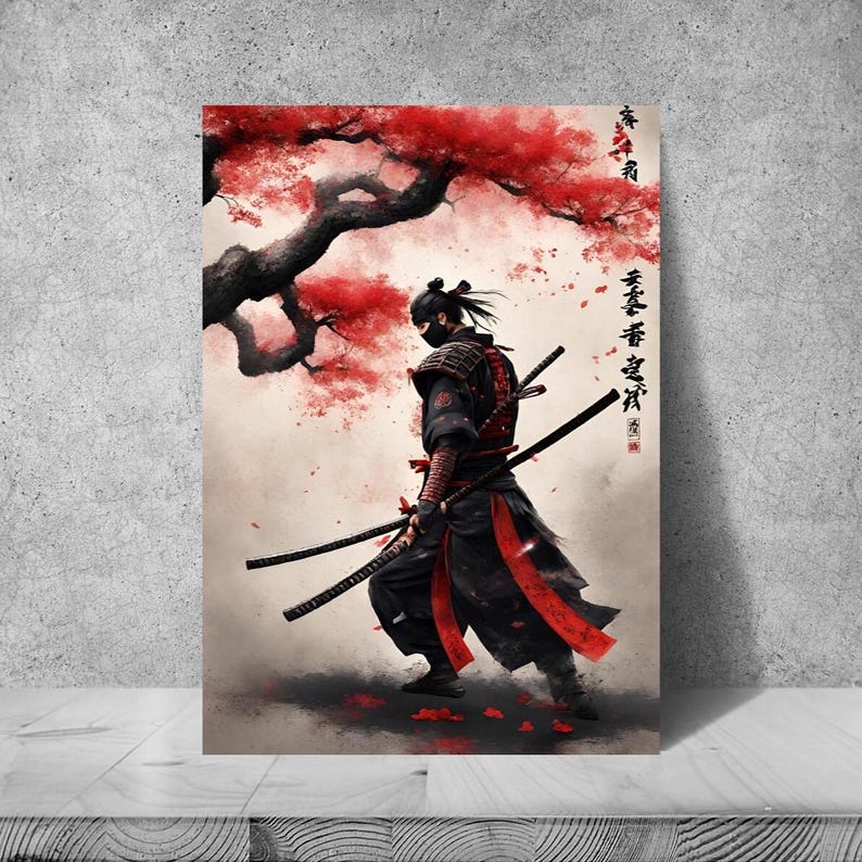Samurai Warrior Art Print: Japanese Wall Decor, Asian Gift - Etsy