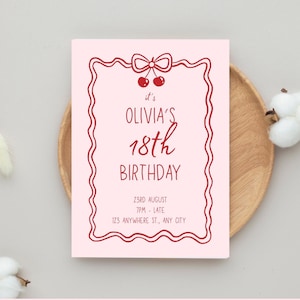 Personliga födelsedagsfestinbjudningar | Anpassad färg, tryckt