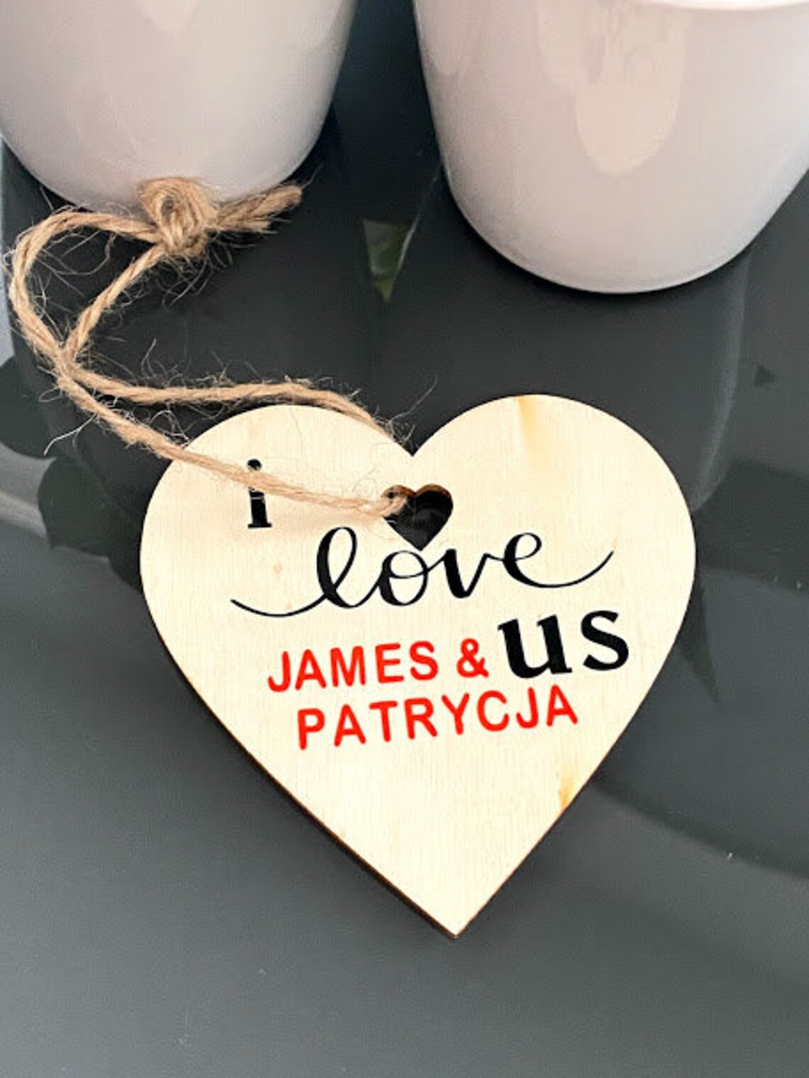 Personalised Wooden Heart Plaque Handmade I Love Us Etsy