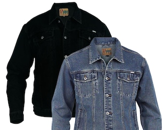 Men's Duke Western Style Trucker Denim Jackets (BLACK AND STONEWASH)