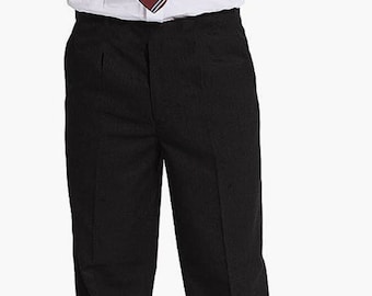PALVINI Premium Quality Smart-Generous Sturdy Fit School Formal Trousers in Black