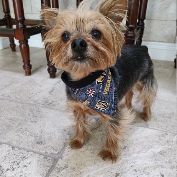 Las Vegas Golden Knights Vegas Bandana - Adjustable Collar - Small Dog - Sports Bandana - Golden Knights - Dog Bandana - Bandana Dog