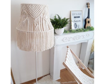 Macrame unique chandelier / lamp