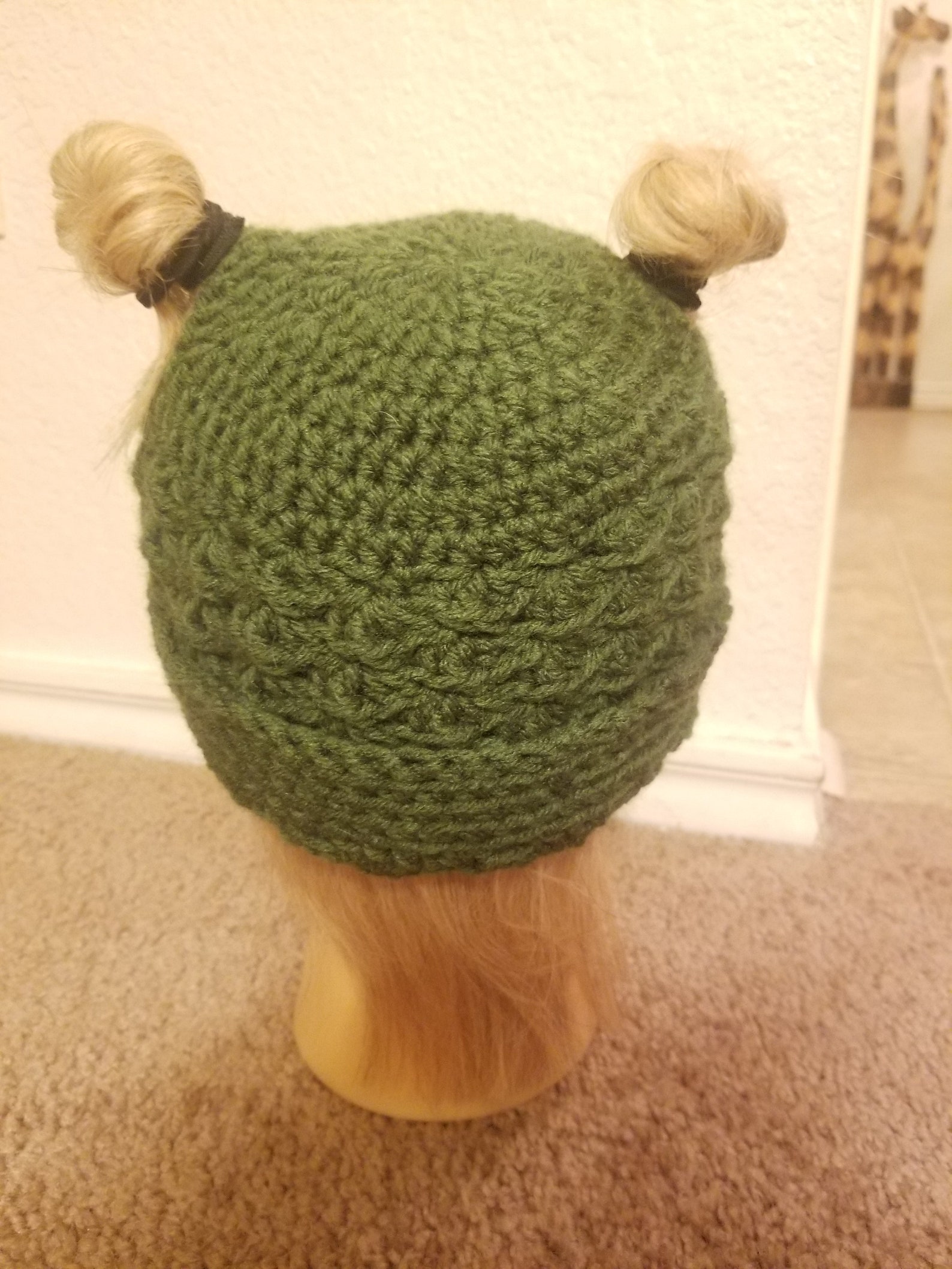 Messy Pigtail Beanie Messy Bun Beanie Crochet Beanie Messy Etsy