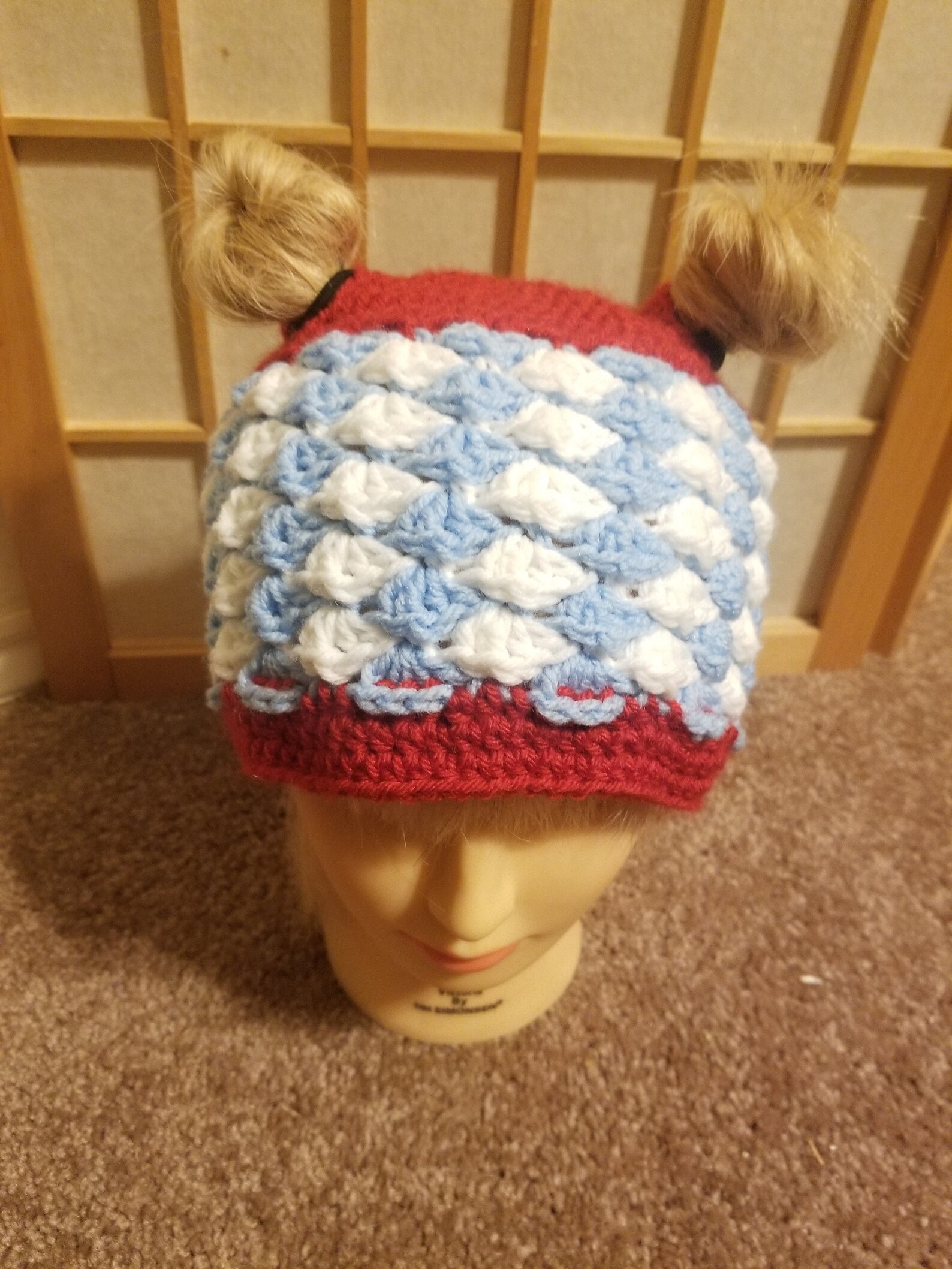 Messy Pigtail Beanie Messy Bun Beanie Crochet Beanie Messy Etsy