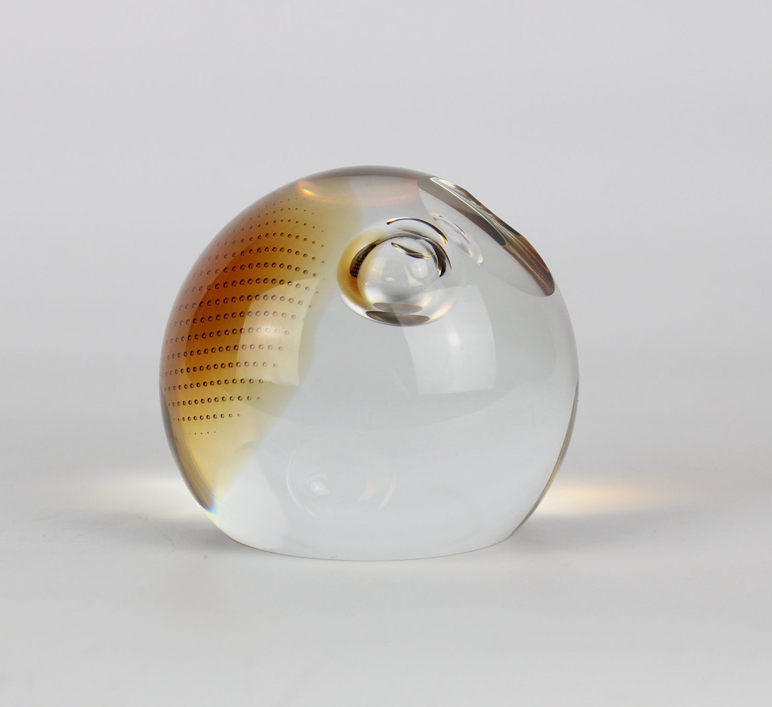 Caithness Wise Owl Paperweight, Amber, Controlled Bubble Etsy