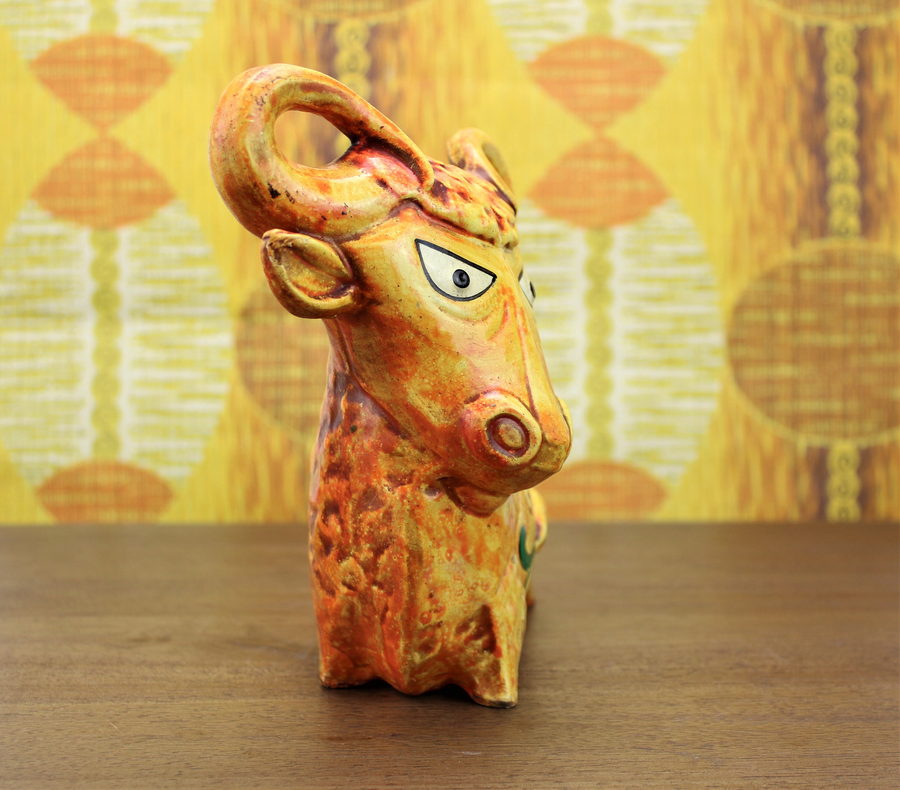 Taurus Money Box Mid Century Bull/taurus Money Box, Papier Mache, 1960s Japan, Waging ...