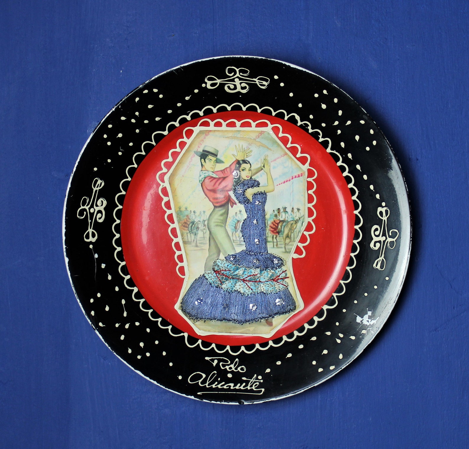 Vintage Mid Century Alicante Flamenco Plate Spain Souvenir Etsy