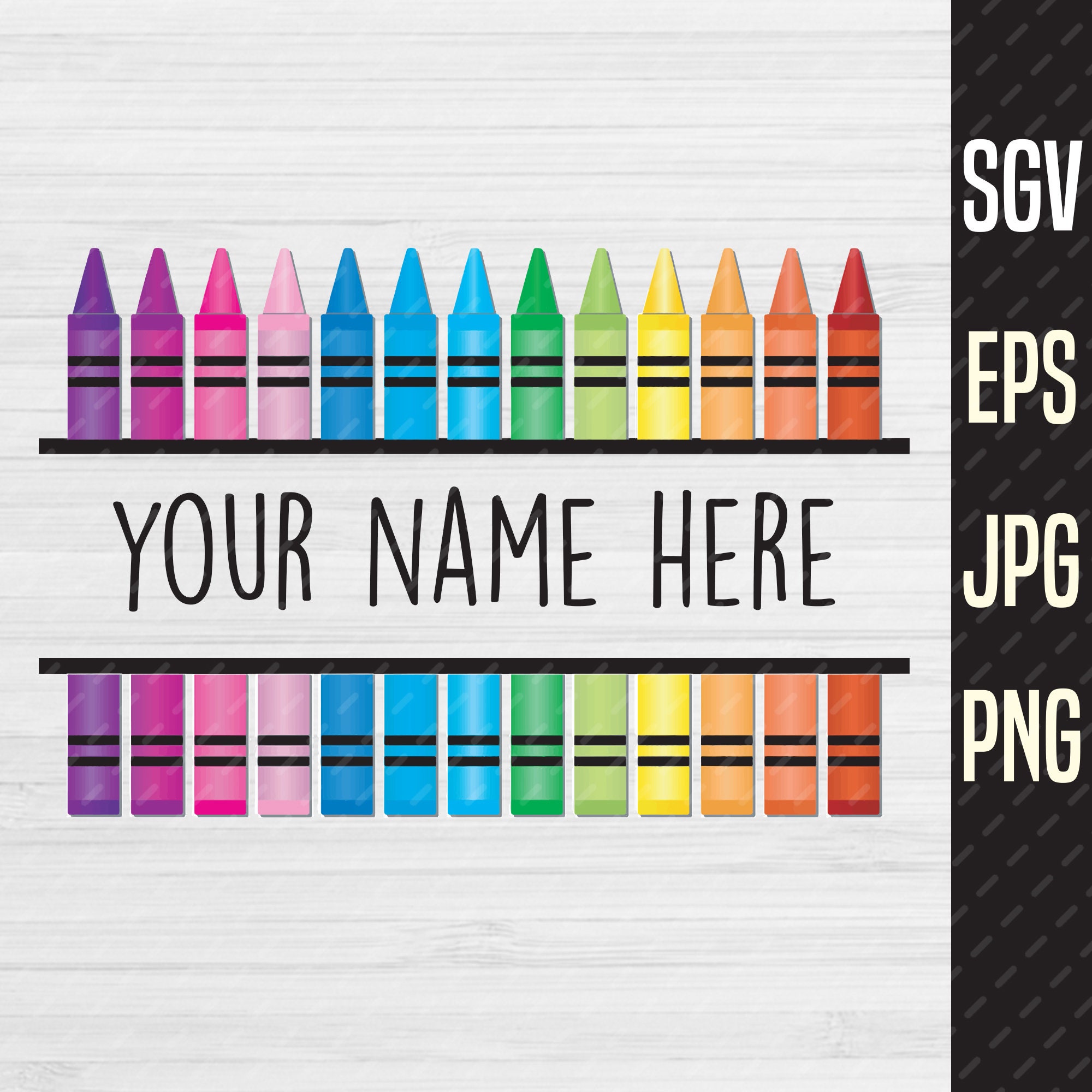Download Coloring Crayons Svg Custom Name Svg Png Children Crayons Etsy