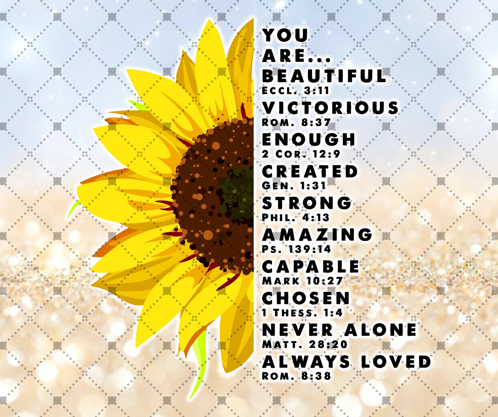 Sunflower Encouragement Tumbler design PNG Bible Verse Png Etsy