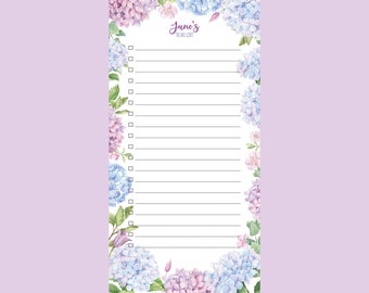 Hydrangea To-Do List Personalised DL Size Notepad