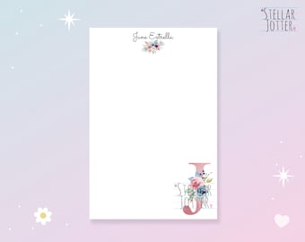 Flower Letters Personalised 4 x 6 Notepad