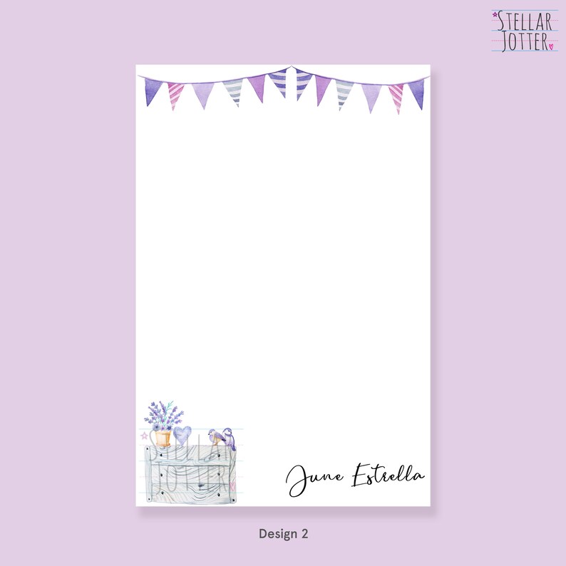 Lovely Lavender Personalised 4 x 6 Notepad Design 2