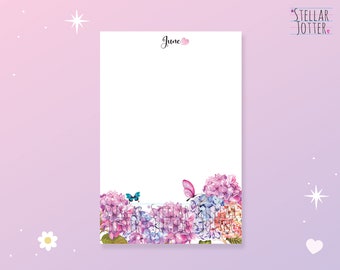 Hydrangeas 2 Personalised 4 x 6 Notepad