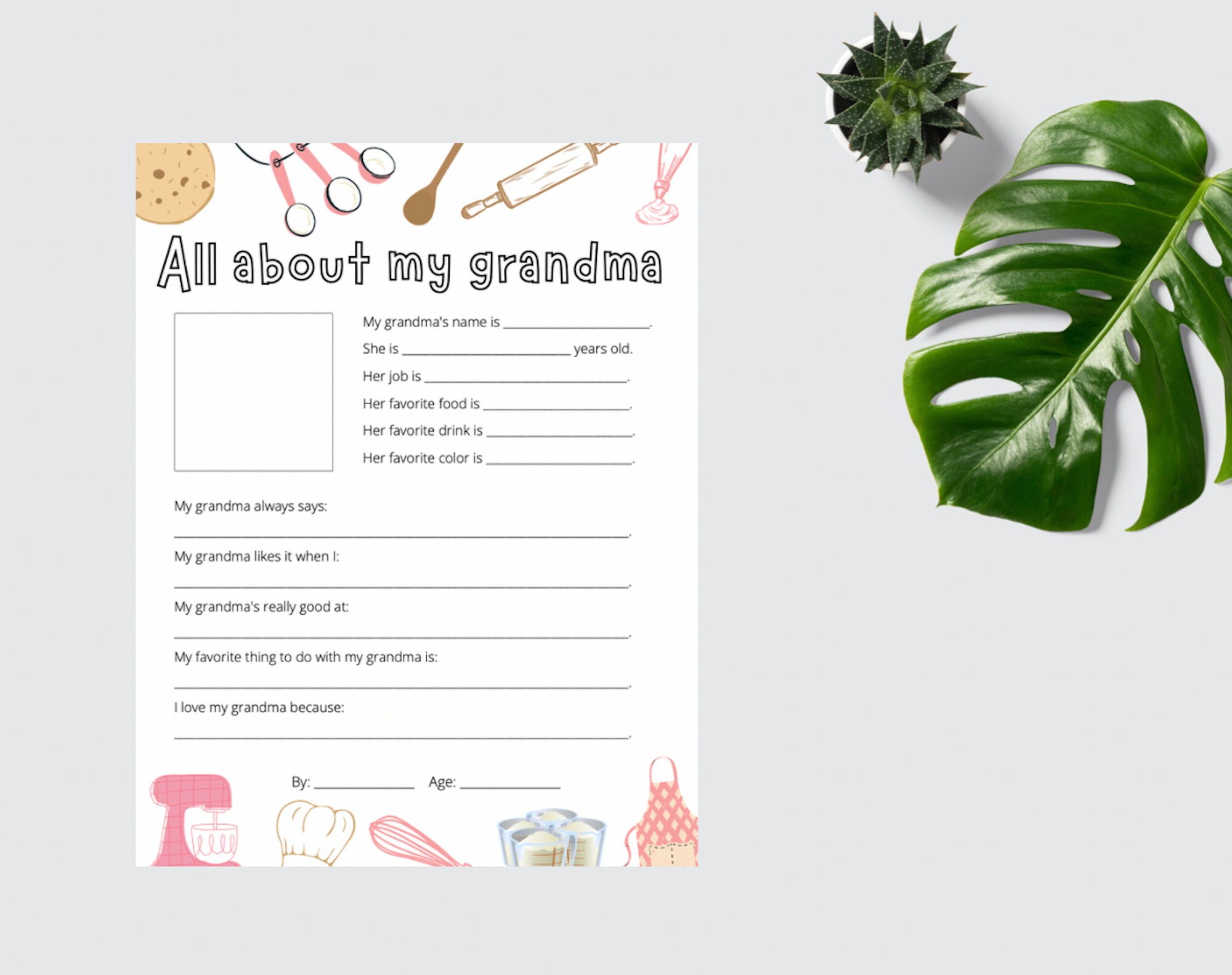 All About My Grandma Coloring Sheet Card Grandma Coloring Etsy