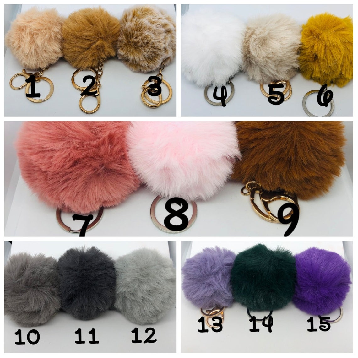 Puff Ball Keychains Etsy