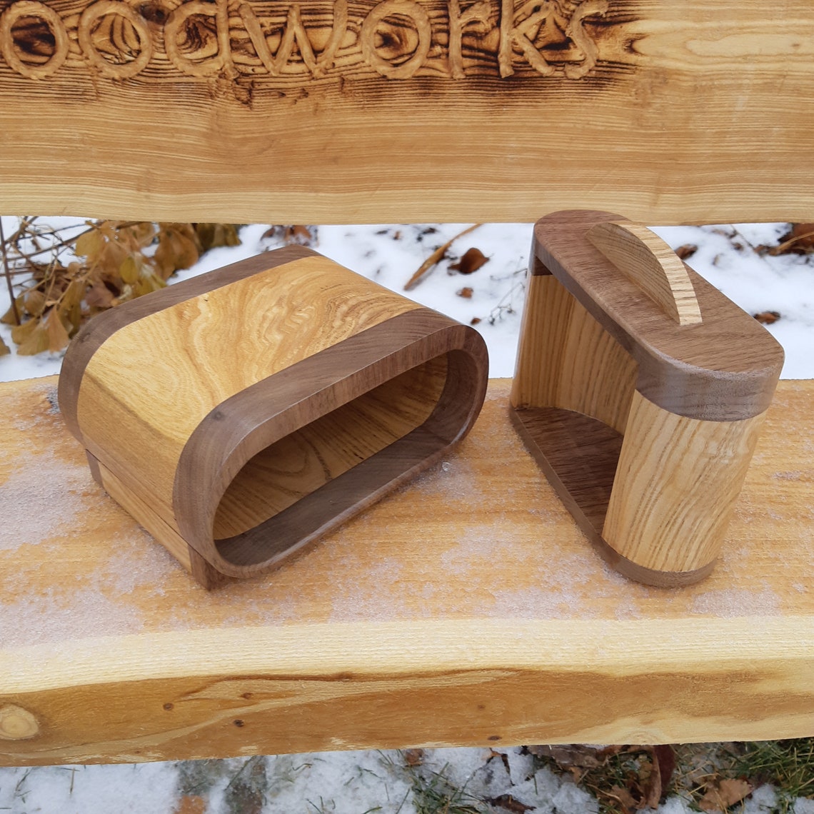 Walnut & Ash Wood Jewelry/Jewellery Box Keepsake Box Etsy