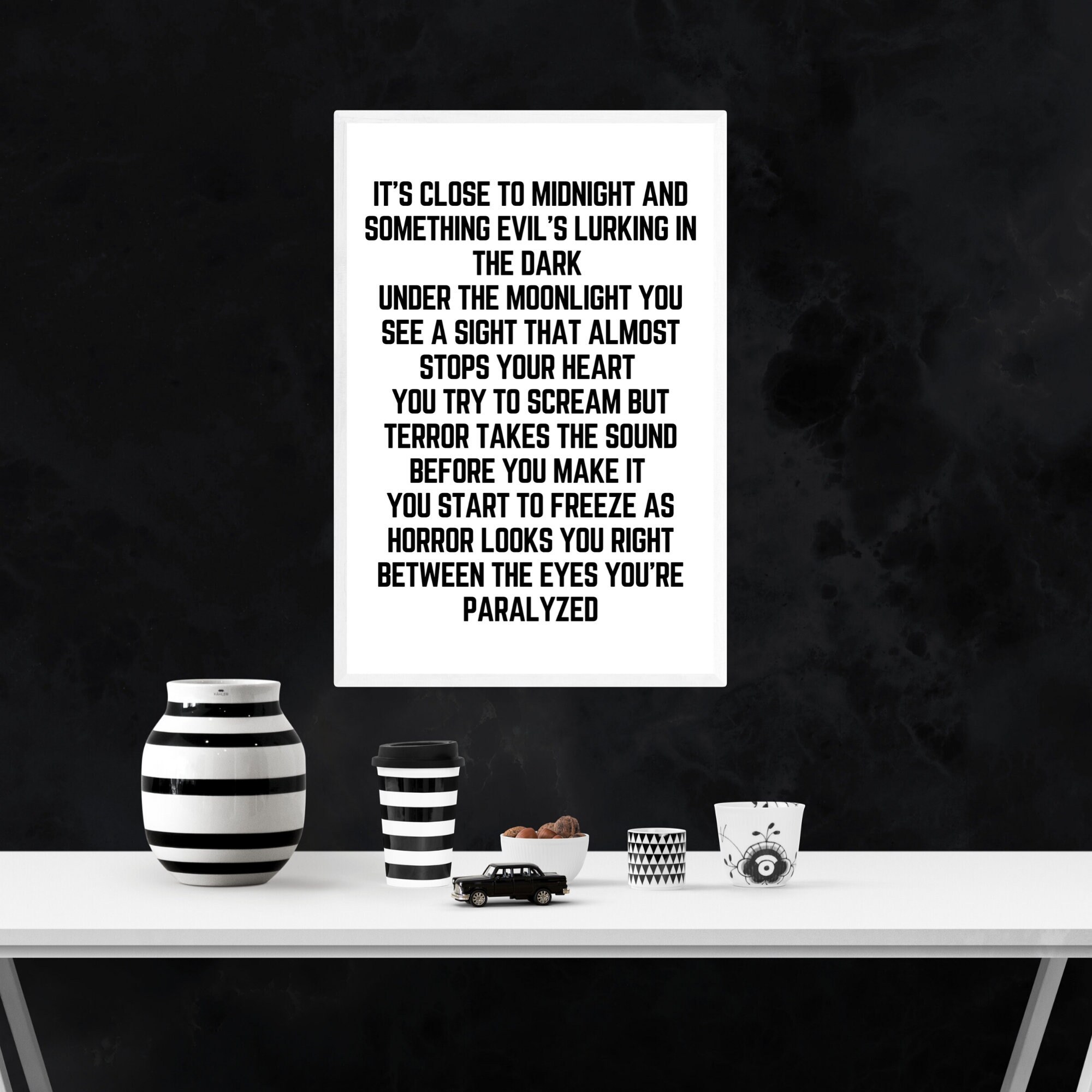 Michael Jackson Thriller Music Lyrics A4 Etsy