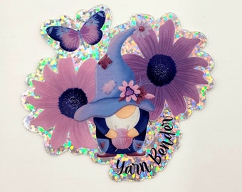 Holographic Glitter Stickers- Yarn Bender - Water Resistant Stickers