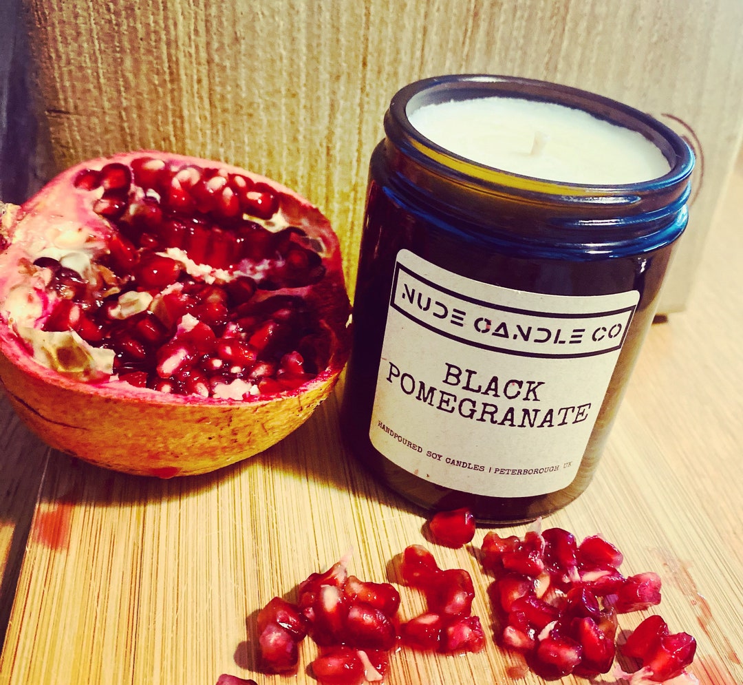 Soy Wax Candles UK Handpoured Soy Candle 180ml Pomegranate Soy Candle