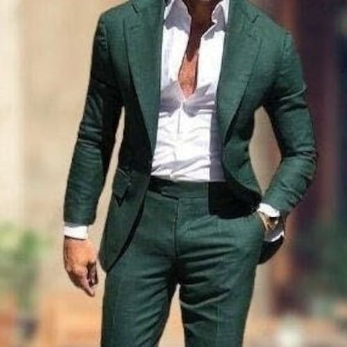 Men Suits Wedding Party Wear Suits Green Vintage Suits Notch - Etsy