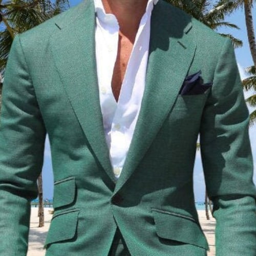 Men Suit Green 3 Piece Beach Wedding Suit Groom Wear Suits - Etsy