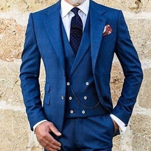 Men Suits Formal Fashion Suits Blue One Button Slim Fit - Etsy