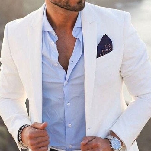 Men Suits White Suit 2 Piece Suits Wedding Groom Wear Formal - Etsy