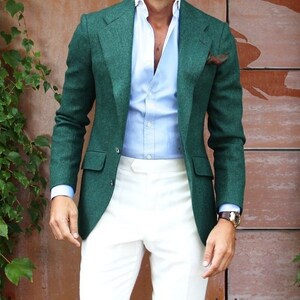 Green blazer matching discount