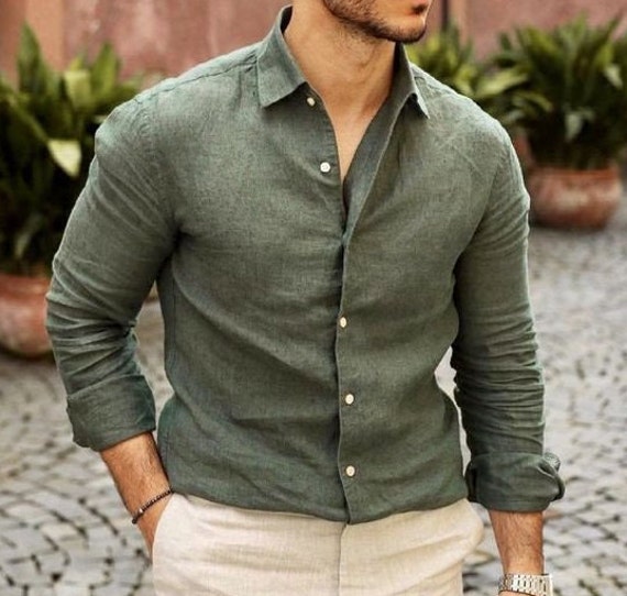 olive green dress shirt