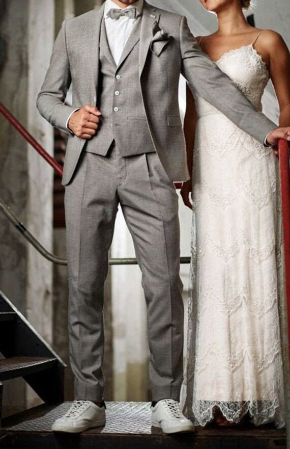 Männer formale graue Anzüge Mode Hochzeit Anzüge drei Stück Etsy