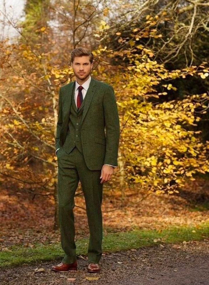 Green Tweed Suit - Etsy