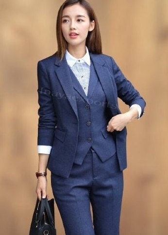 Women's fashionable temperament lapel suit - Clear blue / S in 2024