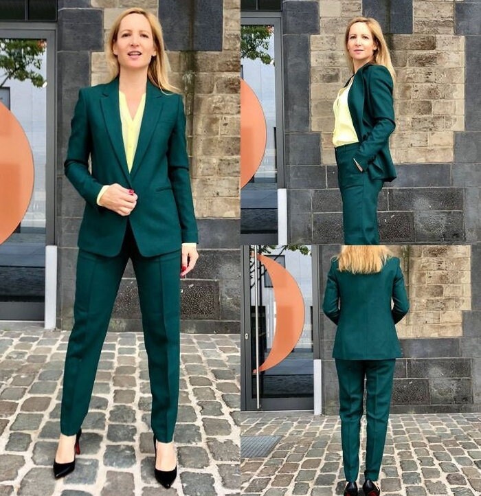 Womens Suits Wedding Bride Green Women Suits for Stylish Notch - Etsy Israel
