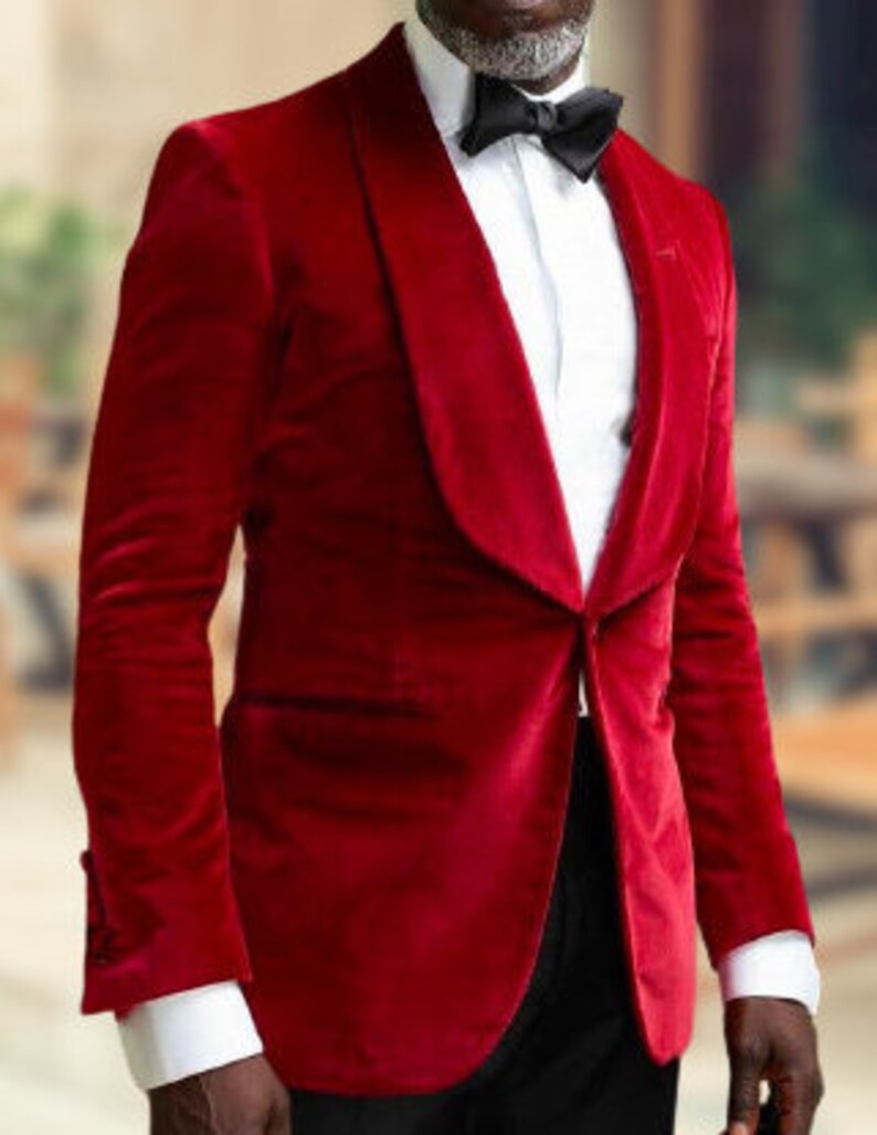 Mens Blazer Red Velvet Jacket Wedding Party Wear Blazer Stylish Groom