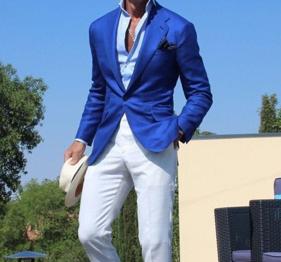 Buy Mens Blue Jacket Stylish One Button Coat Men Cristmas Jacket