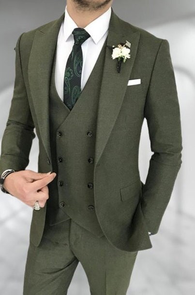 Men Suits Groom Wear Suits Green Wedding Suits Men 3 Piece - Etsy