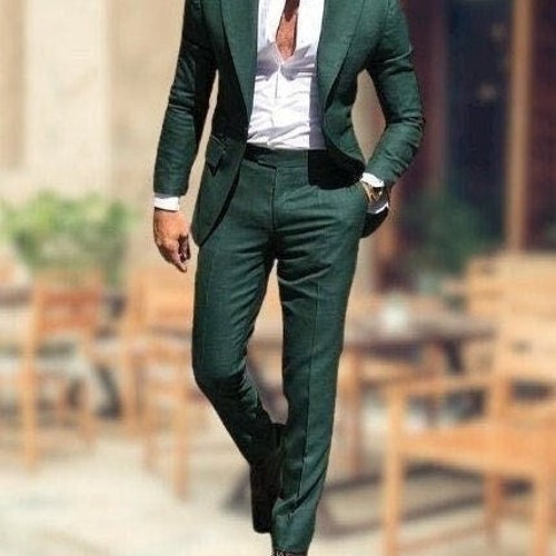 Mens Suits Wedding Party Wear Suits Green Vintage Suits Notch - Etsy