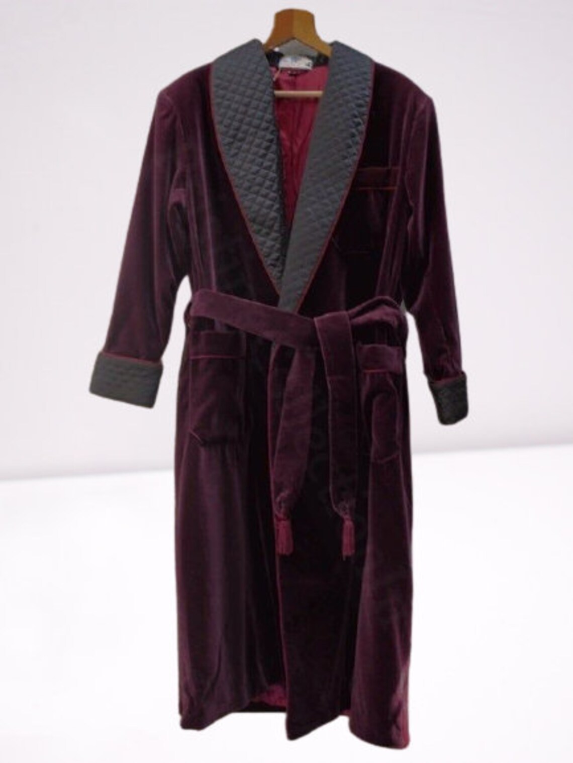 Men Smoking Jacket Burgundy Velvet Long Smoking Jacket Dinner | Etsy