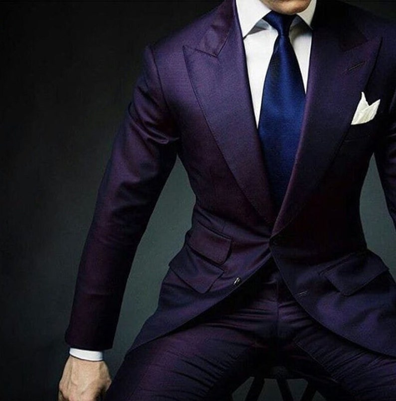 Purple Stylish Suits Men Purple Suits Wedding Men Dress Slim - Etsy